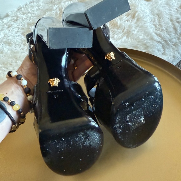 Versace Gianni Ribbon Sandal Heels Platform - Picture 9 of 9